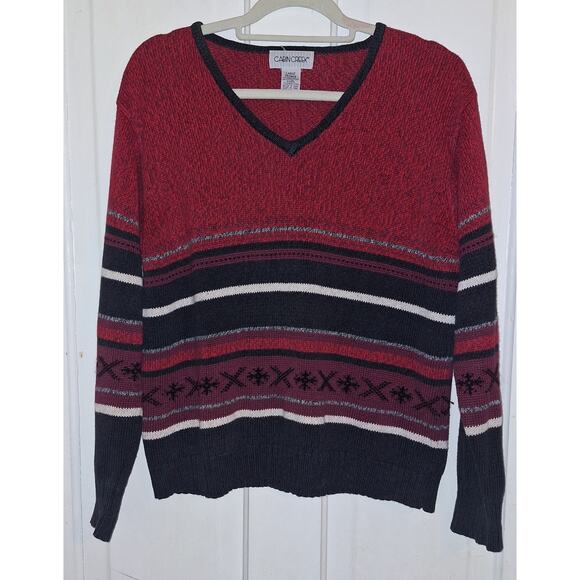 Vintage Cabin Creek Size Large Women's Sweater Dark Academia Cabincore Mountain - Picture 1 of 3